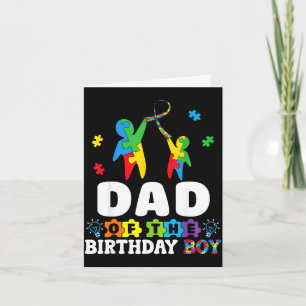 Cartão Pai do menino no aniversário apoio à conscientizaç