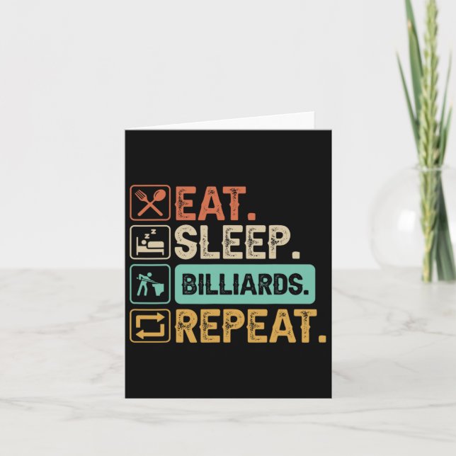 Cartão Pai Engraçado do Billiard Game 9-ball Cue Stick Lo (Frente)