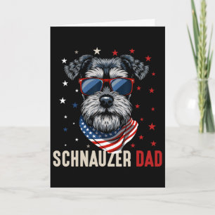 Cartão Pai engraçado do Schnauzer EUA estrelas 4 de julho