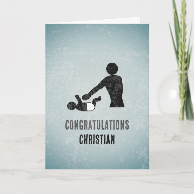 Cartão Pai Engraçado Recém-Chegado - Troca de Bebê Patern (Frente)