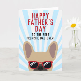 Cartão Pai Francês Dia dos Pais Light Fawn Bulldog Francê