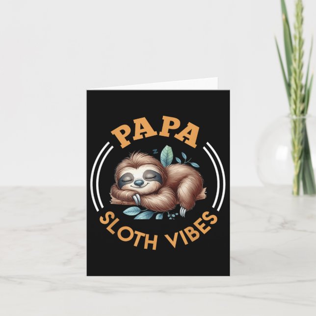 Cartão Pai Futuro Papa Sloth Vibes Engraçado Em Breve (Frente)