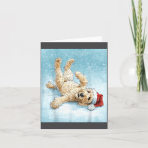 Cartão Pai Goldendoodle de Natal Masculino