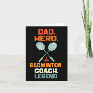 Cartão Pai Hero Badminton Dia de os pais de Legenda do Tr