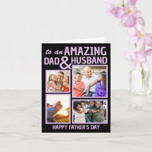 Cartão Pai Incrível e Marido Foto Personalizada do Dia
