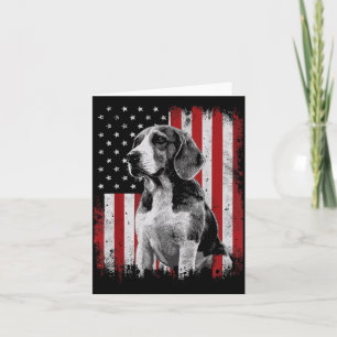 Cartão Pai Mãe de Cachorro Beagle América 4 de Julho Patr