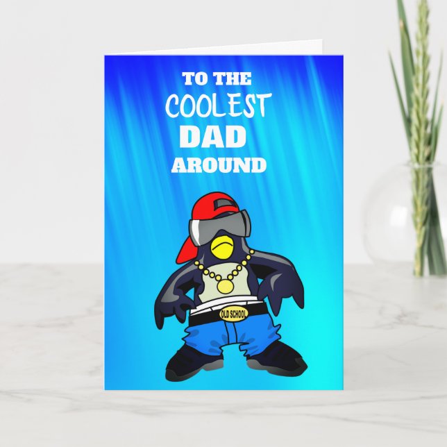 Cartão Pai mais fixe ao redor da placa de saudação (Frente)