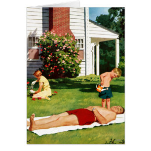 Cartão Pai molhando