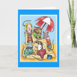 Cartão Pai na praia