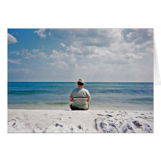 Cartão pai na praia