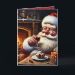 Cartão Pai Natal 3<br><div class="desc">Cheery Papai Noel ganha sua torta de Sherry e mince enquanto ele oferece presentes ao redor do mundo!</div>