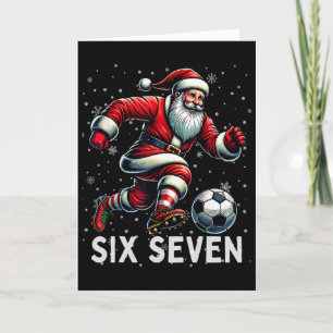 Cartão Pai Natal de Futebol Funny Bruh 67 Meme Natal Xmas