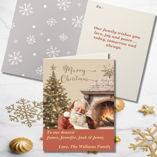 Cartão Pai Natal Tradicional Editável (Criador carregado)