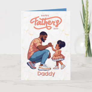 Cartão Pai Negro e Filha Luxo Dia dos Pais