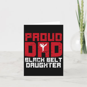 Cartão Pai Negro Filha Engraçada Pai de Karate Gordura