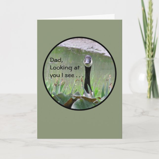 Cartão Pai, Olhando Para Você Eu Vejo/Ganso olhando para  (Frente)