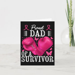 Cartão Pai Orgulhoso De Luvas De Cancer Da Mama Sobrevive