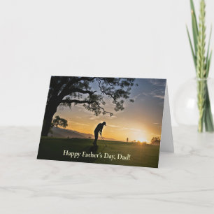 Cartão Pai ou Pai Feliz Dia dos Pais com tema de golfe