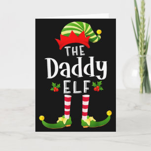Cartão Pai Papai Noel Elfo Combinando Pijama Festa de Nat