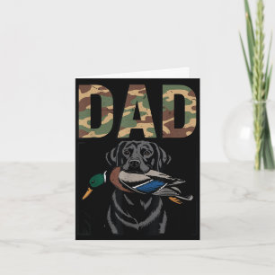 Cartão Pai pato caçando labrador preto camuflado pato-rea
