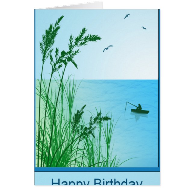 Cartão Pai Pesca Marítima de Aniversário (Frente)