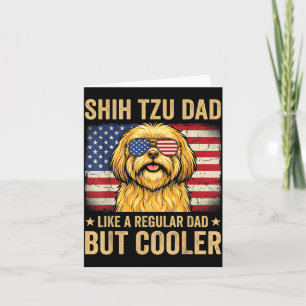 Cartão Pai Shih Tzu Como Pai Normal Mas Mais Legal Retro