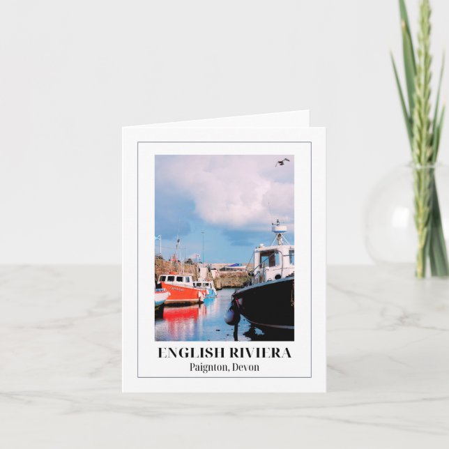Cartão Paignton Harbour, English Riviera, Devon (Frente)