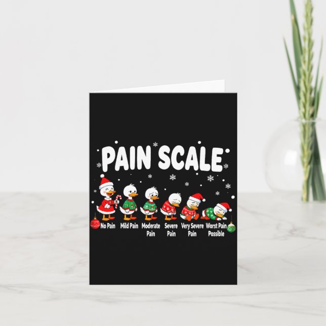 Cartão Pain Scale Cute Duck Christmas Nurse Triage Pain E (Frente)