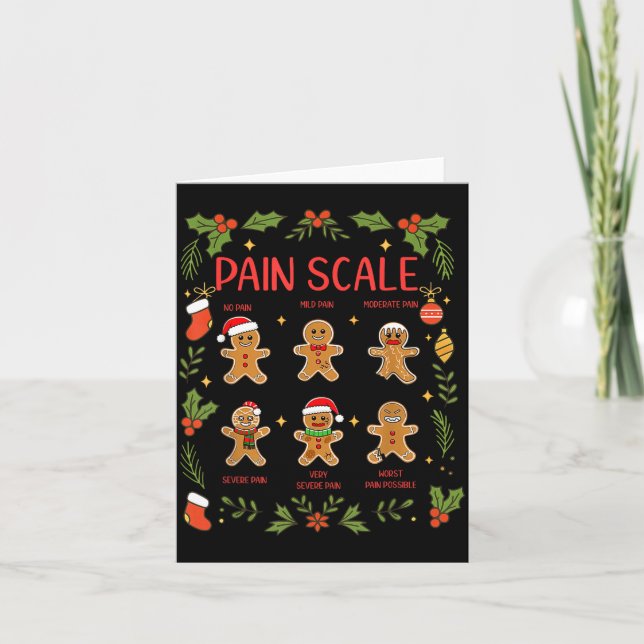 Cartão Pain Scale Gingerbread Essment Rn Er Nurse Christm (Frente)