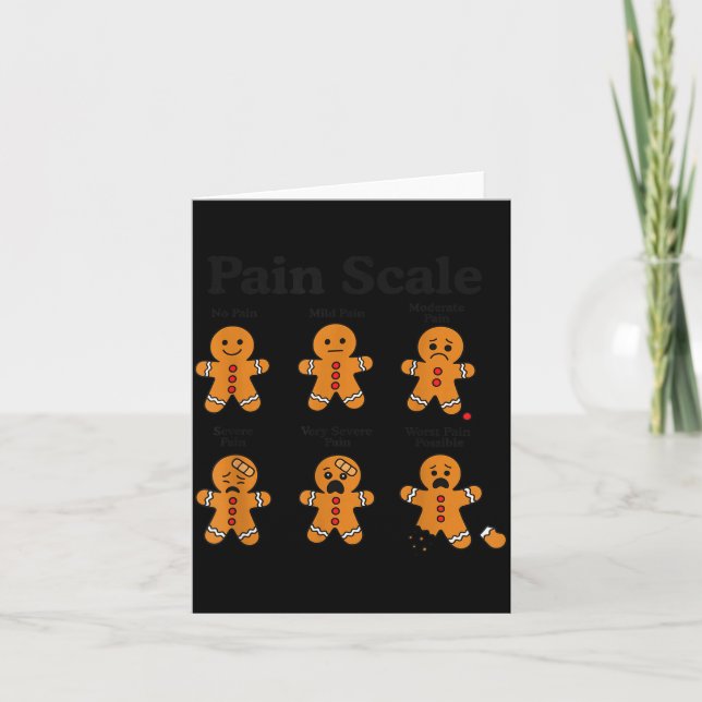 Cartão Pain Scale Gingerbread Man Funny Nurse Christmas I (Frente)
