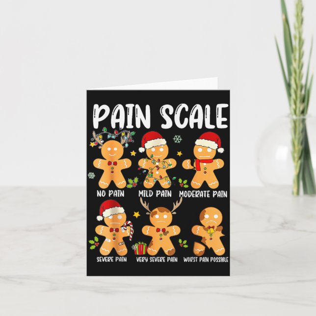 Cartão Pain Scale Gingerbread Trauma Nurse Christmas Nurs (Frente)