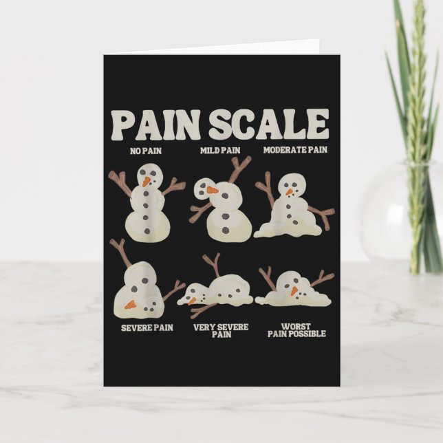 Cartão Pain Scale Snowman Funny Nurse Christmas Icu Nurse (Frente)