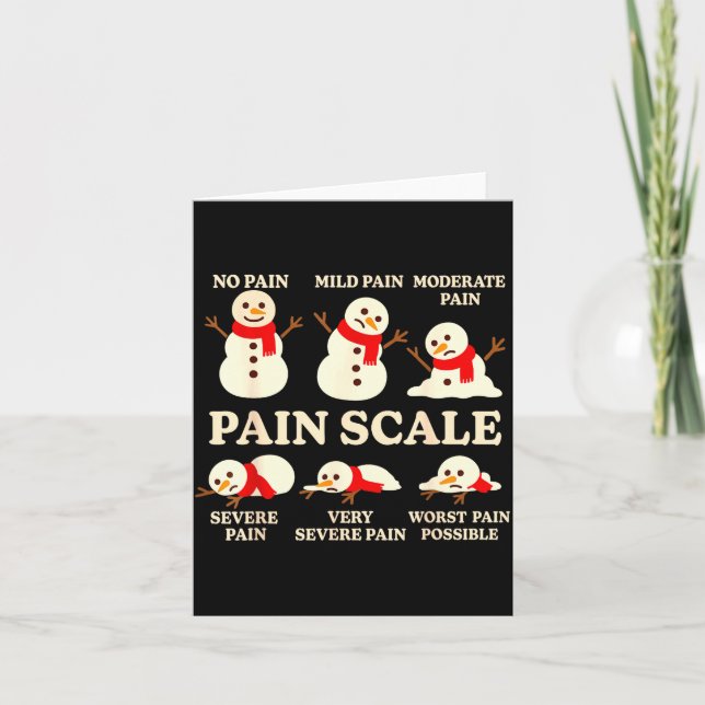 Cartão Pain Scale Snowman Funny Nurse Christmas Icu Nurse (Frente)