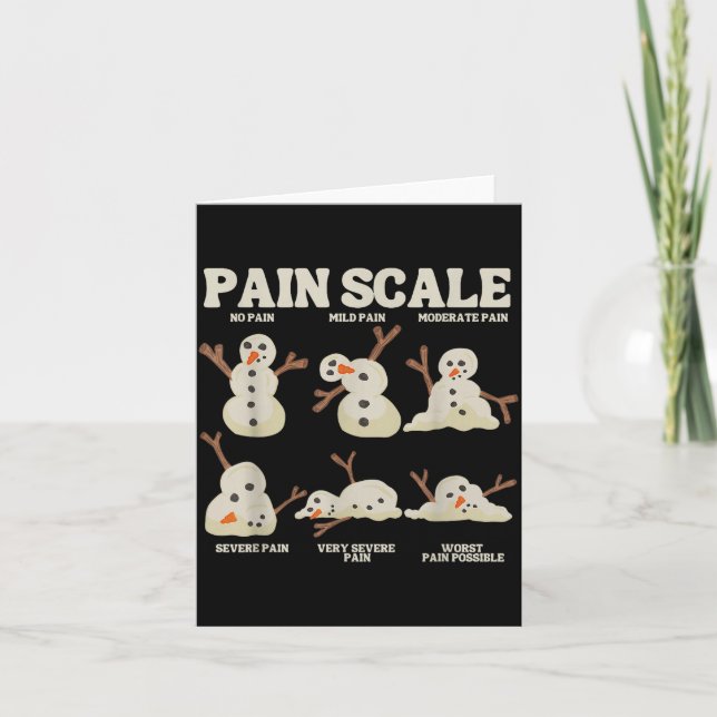 Cartão Pain Scale Snowman Nurse Christmas Xmas Snow Pajam (Frente)