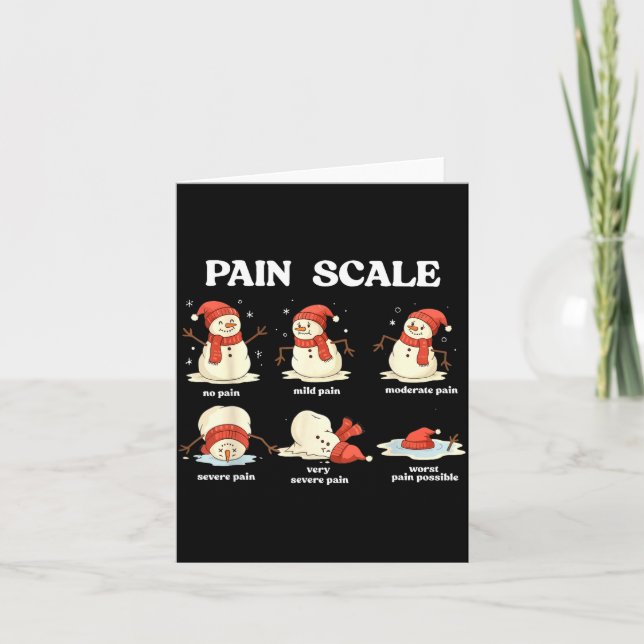 Cartão Pain Scale Snowman Nurse Christmas Xmas Snow Pajam (Frente)