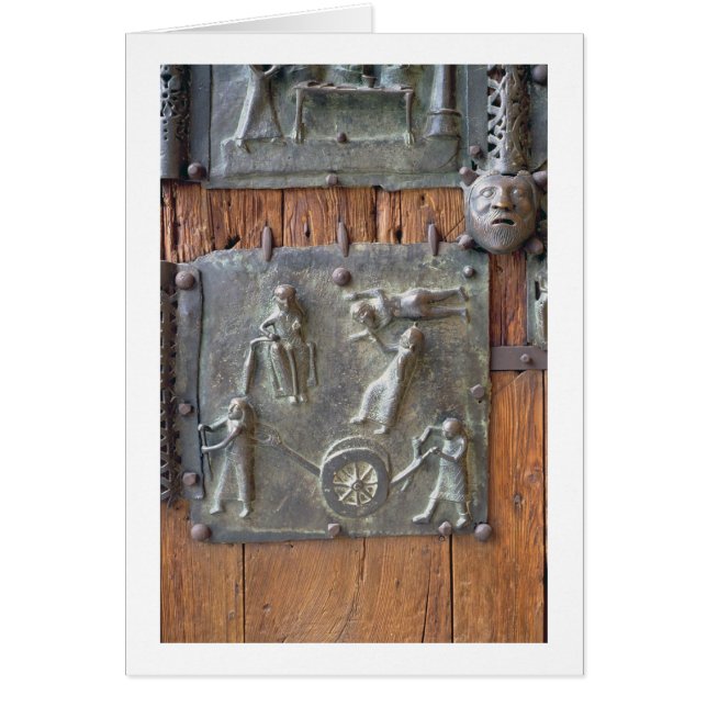 Cartão Painel da porta esquerda, século 12 (bronz) (Frente)