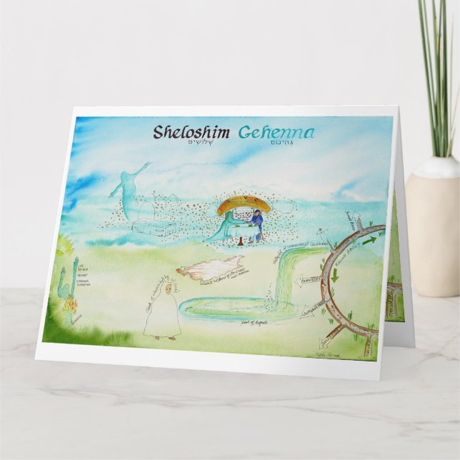 Cartão Painel Três: Sheloshim: Carta do Mapa do Luto (Frente)