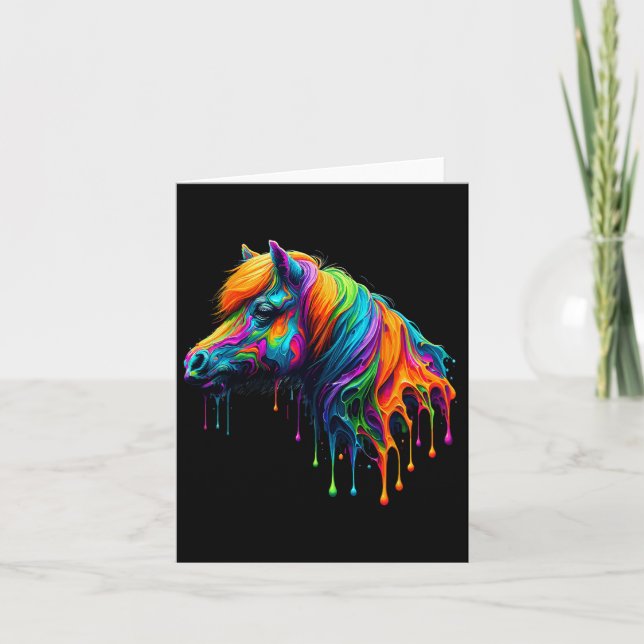 Cartão Paint Art Miniature Horse Riding Equestor (Frente)