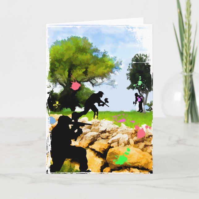 Cartão Paintball in the Spring (Frente)