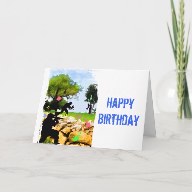 Cartão Paintball in the Spring (Frente)