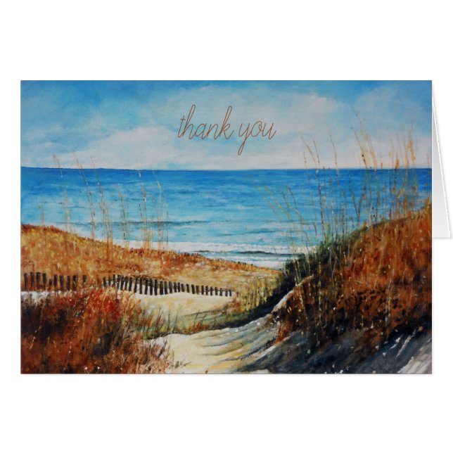 Cartão Painted Beach And Sand Dunes | Thank You Notes (Frente horizontal)