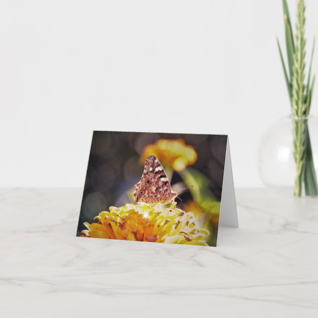 Cartão Painted Lady Butterfly Blank Note Card (Frente)
