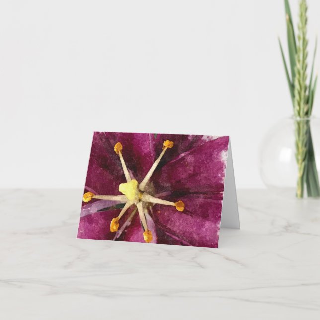 Cartão Painted Purple Lilly Notecard (Frente)