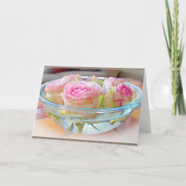 Cartão Painted Rose Bowl Blank Greeting Card