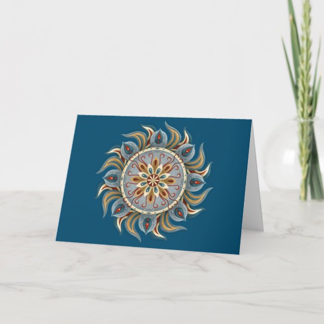 Cartão Painterly Mandala (Frente)