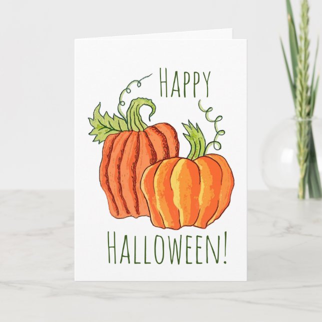 Cartão Pair of Pumpkins greeting card (Frente)