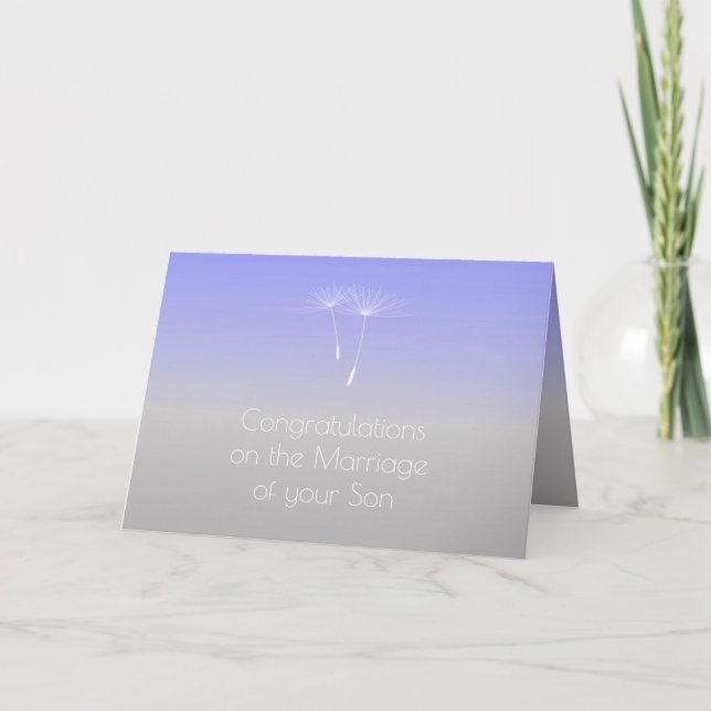 Cartão Pais cinzentos da lavanda de parabéns da noiva (Frente)