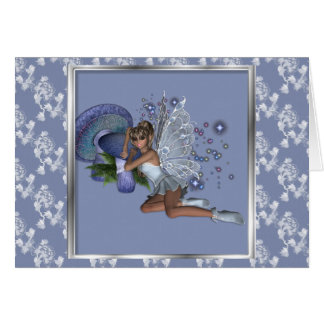 Cartão País das fadas azul 4 do laço do KRW