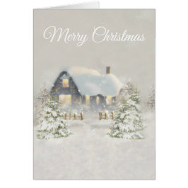 Cartão Pais de Solstício de Inverno de Cabina de Natal Ru