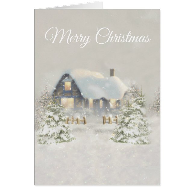 Cartão Pais de Solstício de Inverno de Cabina de Natal Ru (Frente)